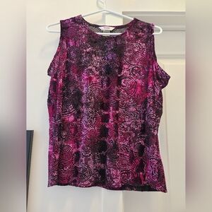 TanJay Pink and Black Sleeveless Tank Top